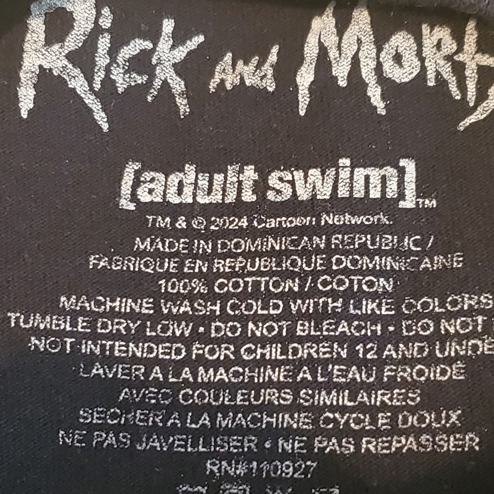 Rick And Morty Adult Size M Black Graphic Tee Trippy Zombie Skull - Picture 4 of 7